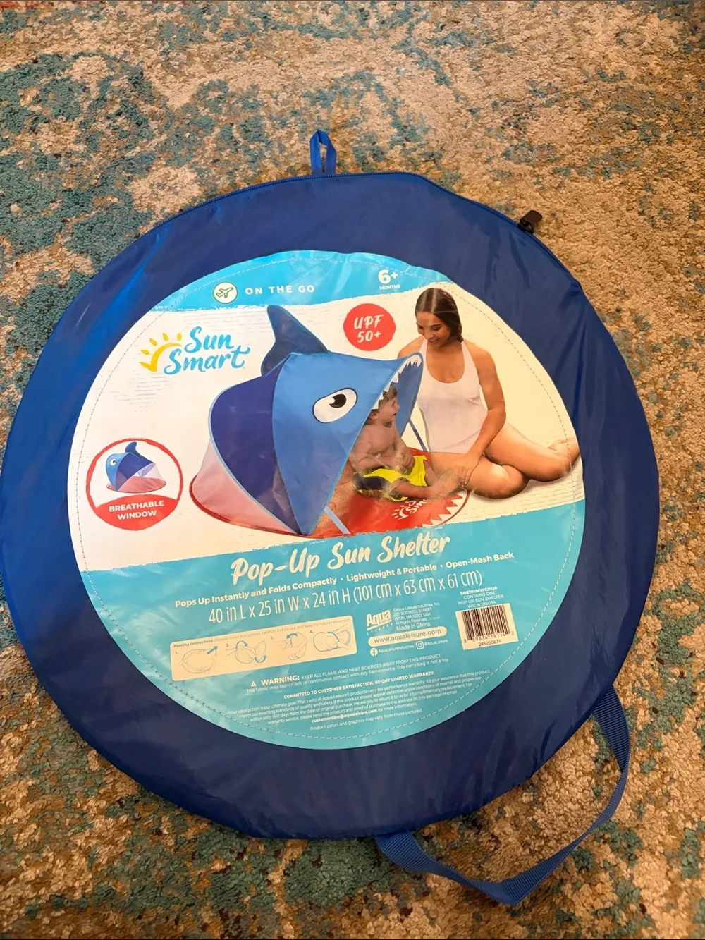 Pop-Up Sun Shelter for Kids - Blue Shark ,